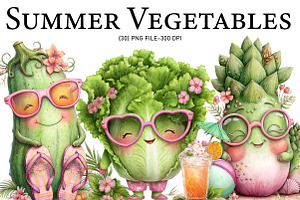 Summer Vegetables Clipart, an Illustration by Designworld