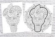Ice cream for coloring pages, a Decorative Illustration by Watercolor fantasy (Thumbnail 5 of 6)