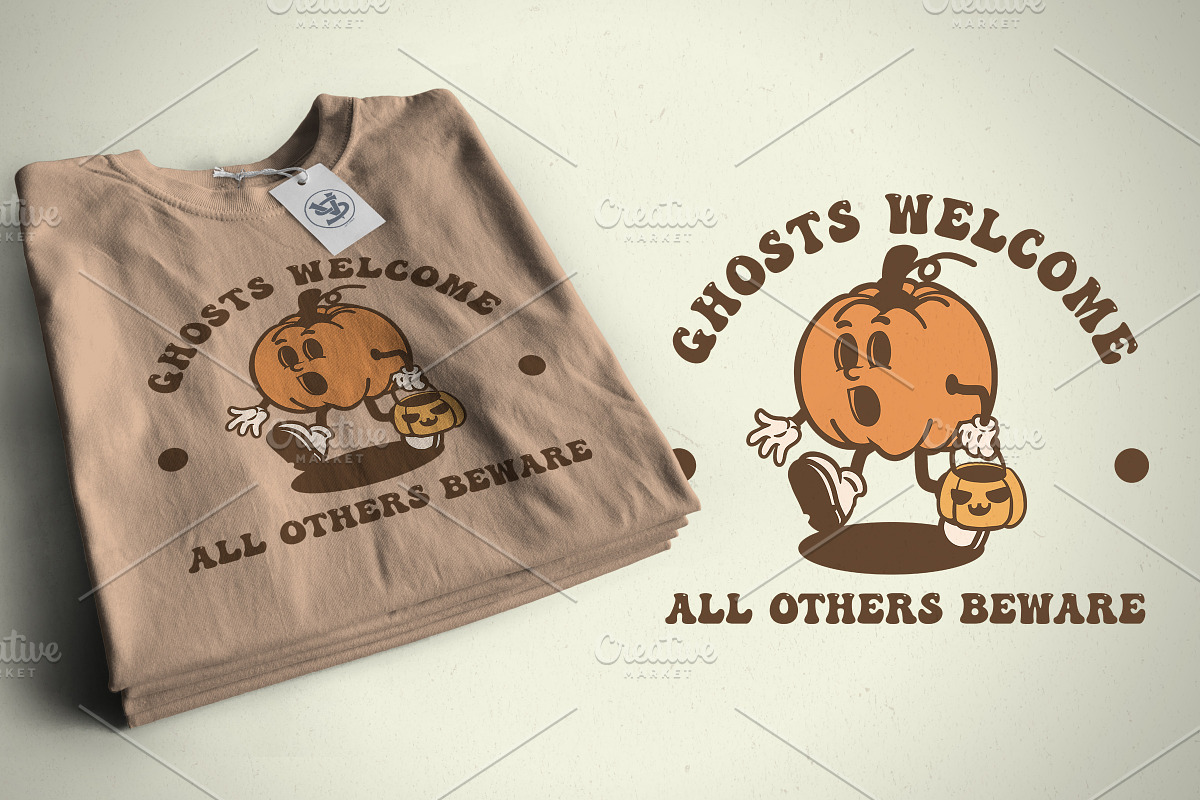 Halloween Pumpkin Cartoon Vintage, an Illustration by vectstudio (Photo 4 of 5)