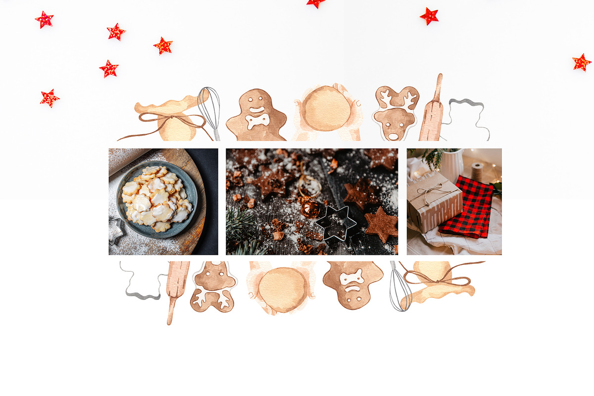 Christmas Baking Watercolor Clipart, a Food Illustration by natalisart (Photo 8 of 15)