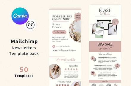 Canva Mailchimp Template Pack, an Email Template by PittaFinePrint