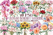 Flower Bouquet Wedding Flowers Png, an Illustration by Sublimation Artist (Thumbnail 1 of 6)