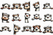 Funny Peeking Bear Clipart, an Illustration by Libby Wishes (Thumbnail 4 of 6)