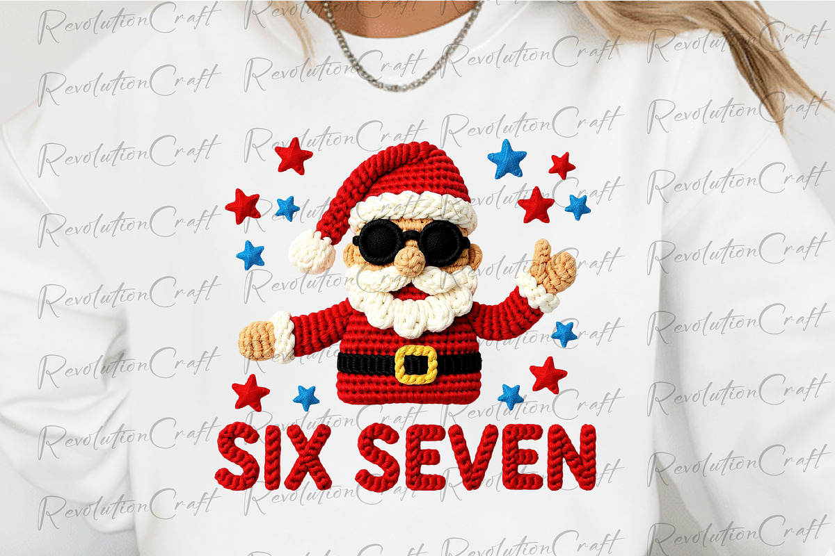 Yarn Crochet Six Seven Santa PNG, an Illustration by OK Design (Photo 3 of 4)