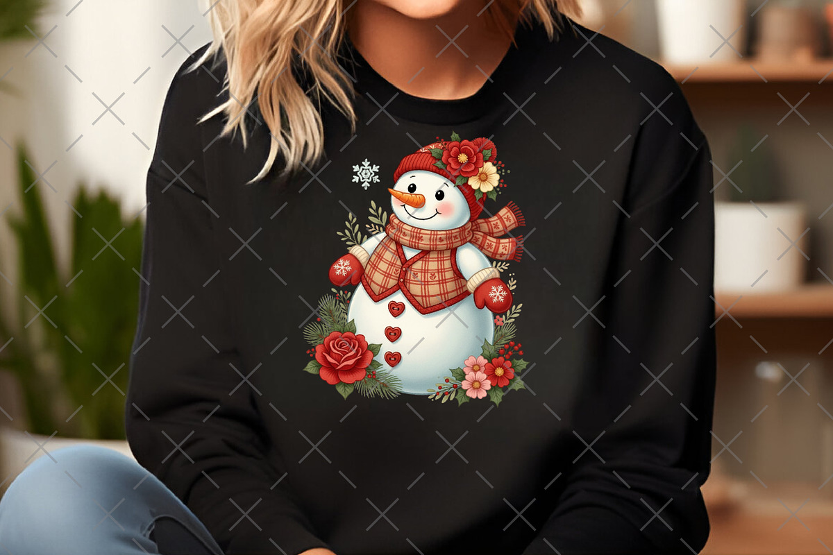 Floral Snowman PNG, an Illustration by Craft Nest (Photo 6 of 6)
