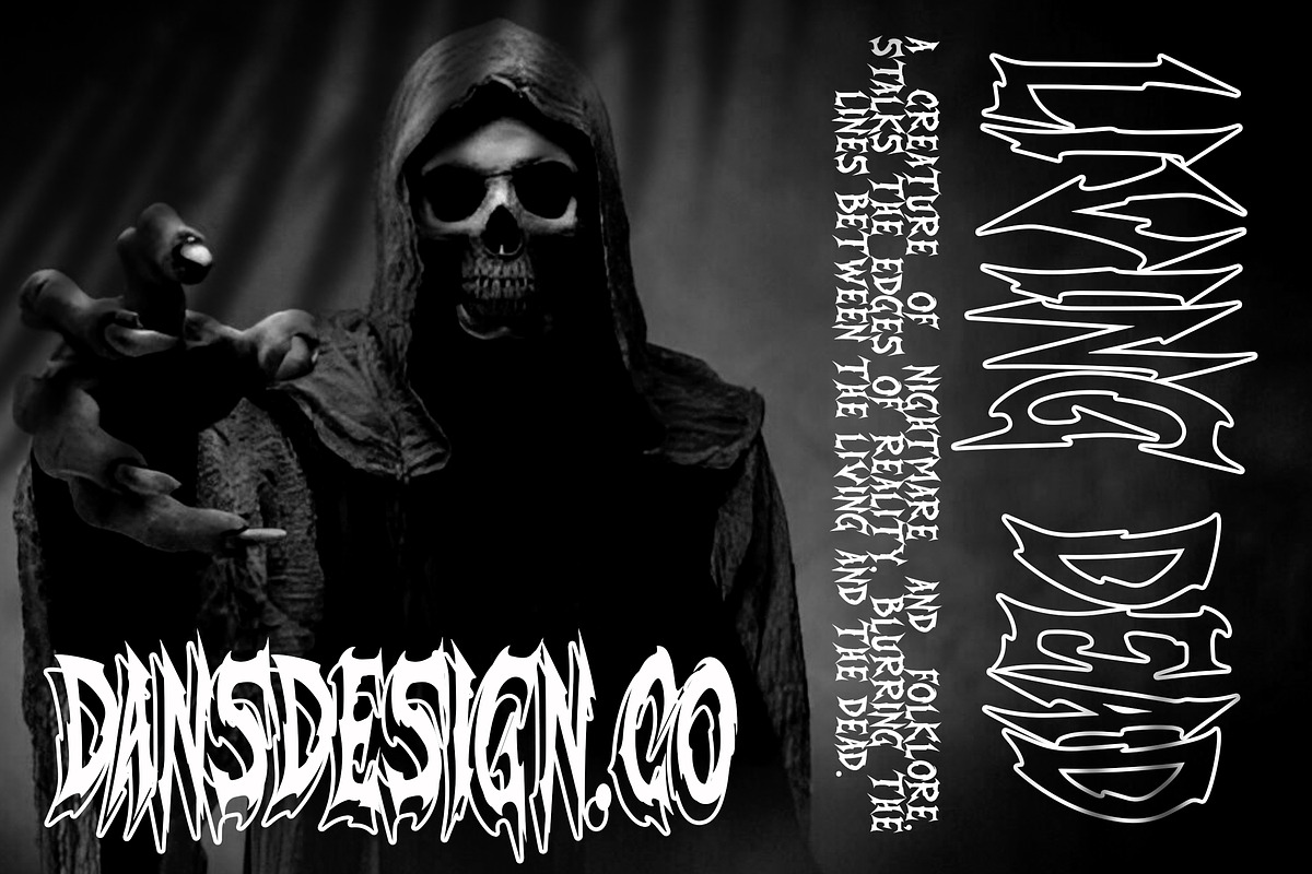 Novocane – Horror Metal Display Font, a Blackletter Font by dansdesign (Photo 2 of 12)