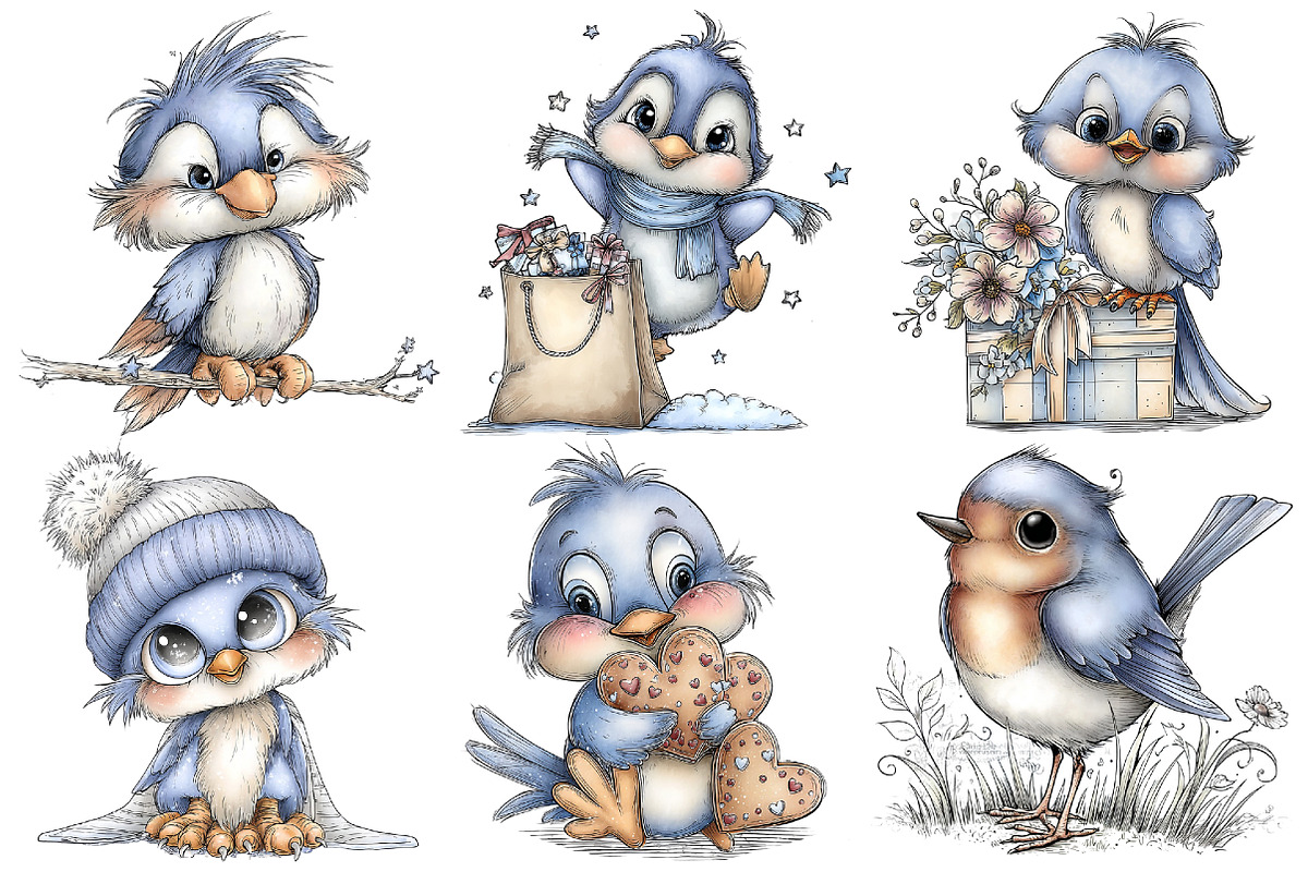 Christmas Bird Clipart Bundle, an Illustration by Pixels.Craft (Photo 6 of 6)