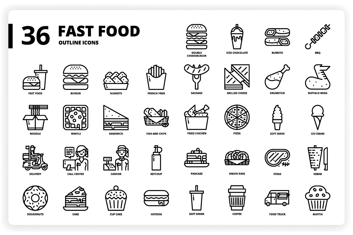 3,600 Icons x3 Styles, an Outline Icon by monkik (Photo 128 of 299)
