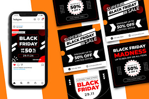 Black Friday Instagram Post Template, a Social Media Template by Artnivora.Std