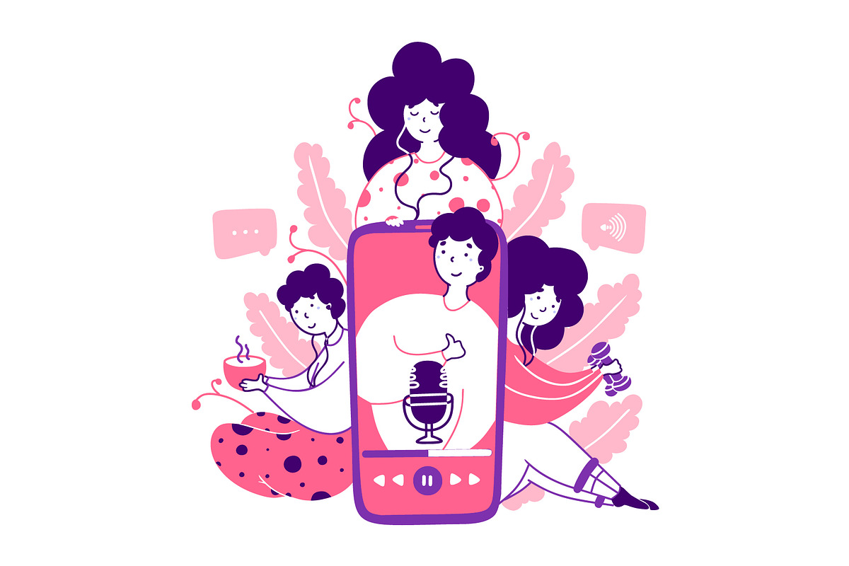Podcasts - Cartoon Illustrations, a Person Illustration by LaVika (Photo 4 of 6)