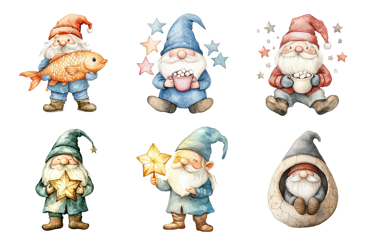 Christmas Gnomes Clipart, an Illustration by Design Market (Photo 4 of 4)
