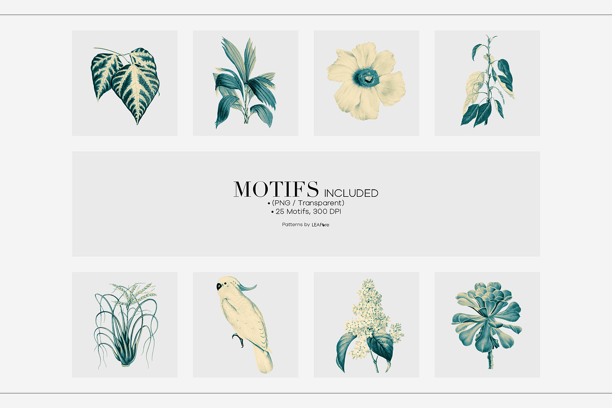 Botanical Floral Patterns & Motifs, a Pattern Graphic by LEAFure (Photo 9 of 10)