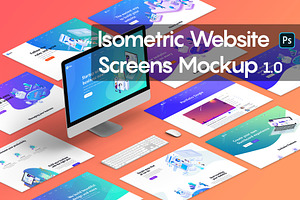 Isometric Website Screens Mockup 1.0