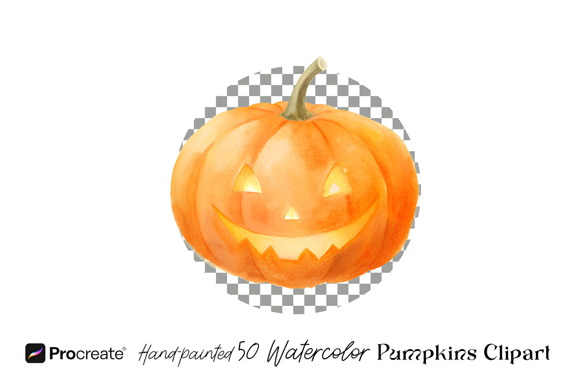Hand-Painted Watercolor Pumpkins, an Object Graphic by crafty (Photo 2 of 8)