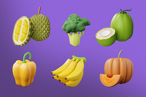 3D Fruits And Vegetables