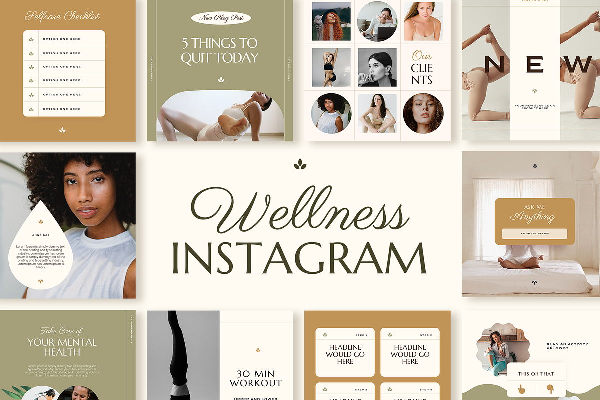 Holistic Instagram Templates, a Social Media Template by Kseniia_Design (Photo 1 of 8)