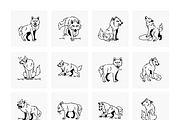 Doodle Wolves Icons, a Solid Icon by Prosymbols (Thumbnail 6 of 6)