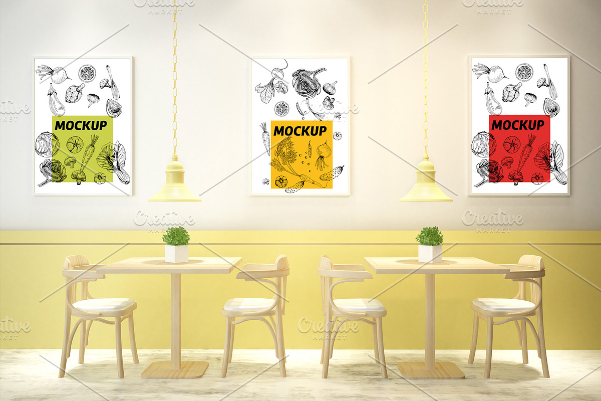 Mockup Bundle Poster Restaurant, a Print Template by Milan Mockup (Photo 4 of 7)