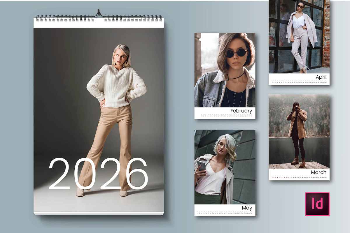 2026 Wall Calendar InDesign Template, a Brochure Template by R-studio (Photo 1 of 6)