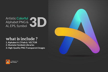 3D Colorful Font, a Script Font by MRI STUDIO