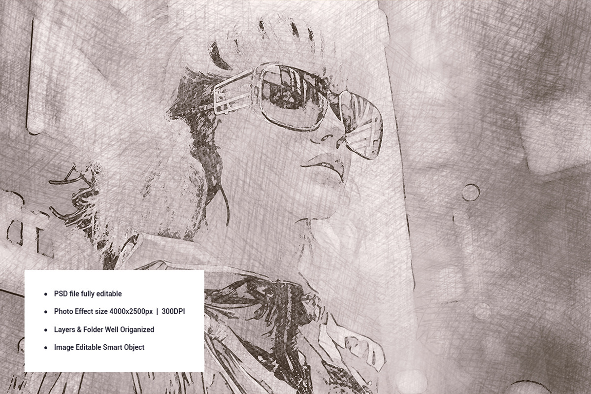 Pencil Sketch Photo Effect, a Layer Style Add-On by iDoodle Studio