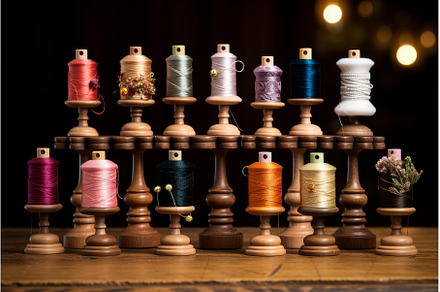 Tactile Pincushion spools thread on, an Arts & Entertainment Photo by Ylivdesign