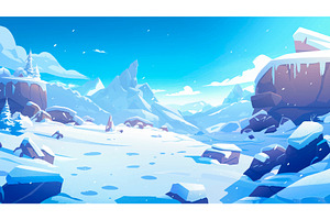 Snowy Landscape Vector Minimalistic