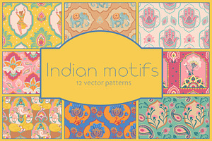 Indian vector patterns, a Pattern Graphic by Carpet Tapete Pretzel