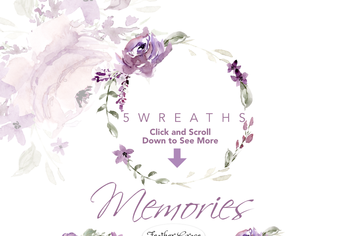 Watercolor Purple Blush Flowers, an Illustration by Feather Grace Designs (Photo 5 of 9)