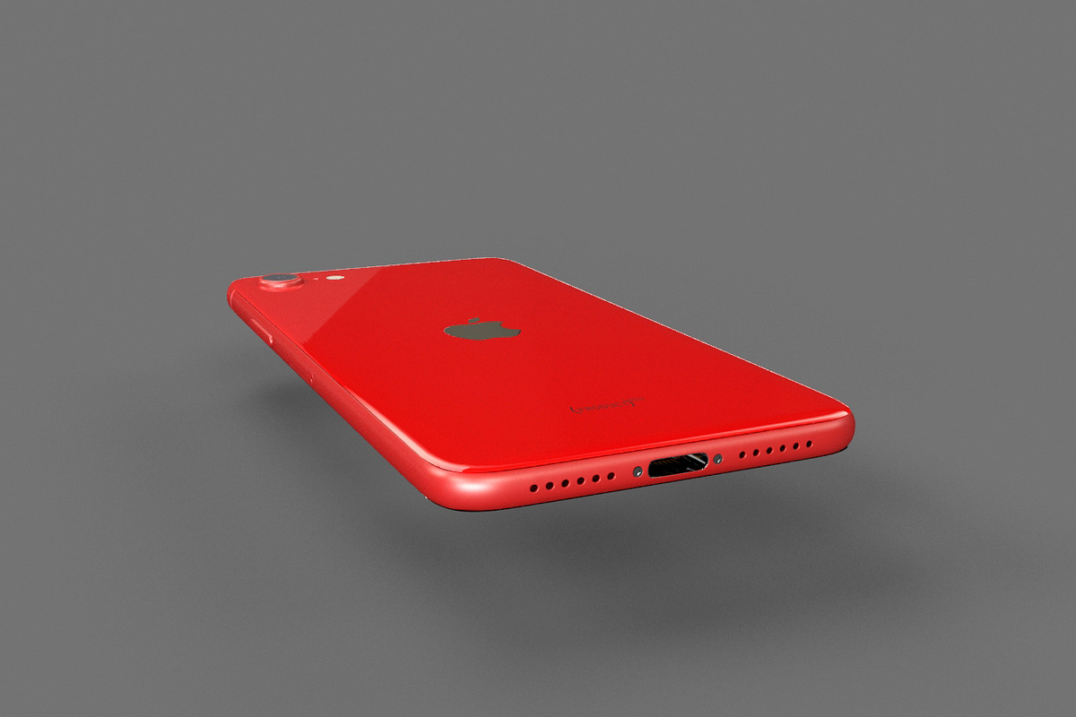 Apple iPhone SE 2020 Product Red, an Object 3D Model by Tedi Permana (Photo 5 of 14)