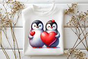 valentine Penguin Clipart, an Illustration by DreamArtGraphic (Thumbnail 4 of 5)