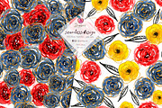 Rose Flowers Seamless Paper pack 012, a Pattern Graphic by Drawberx (Thumbnail 2 of 9)