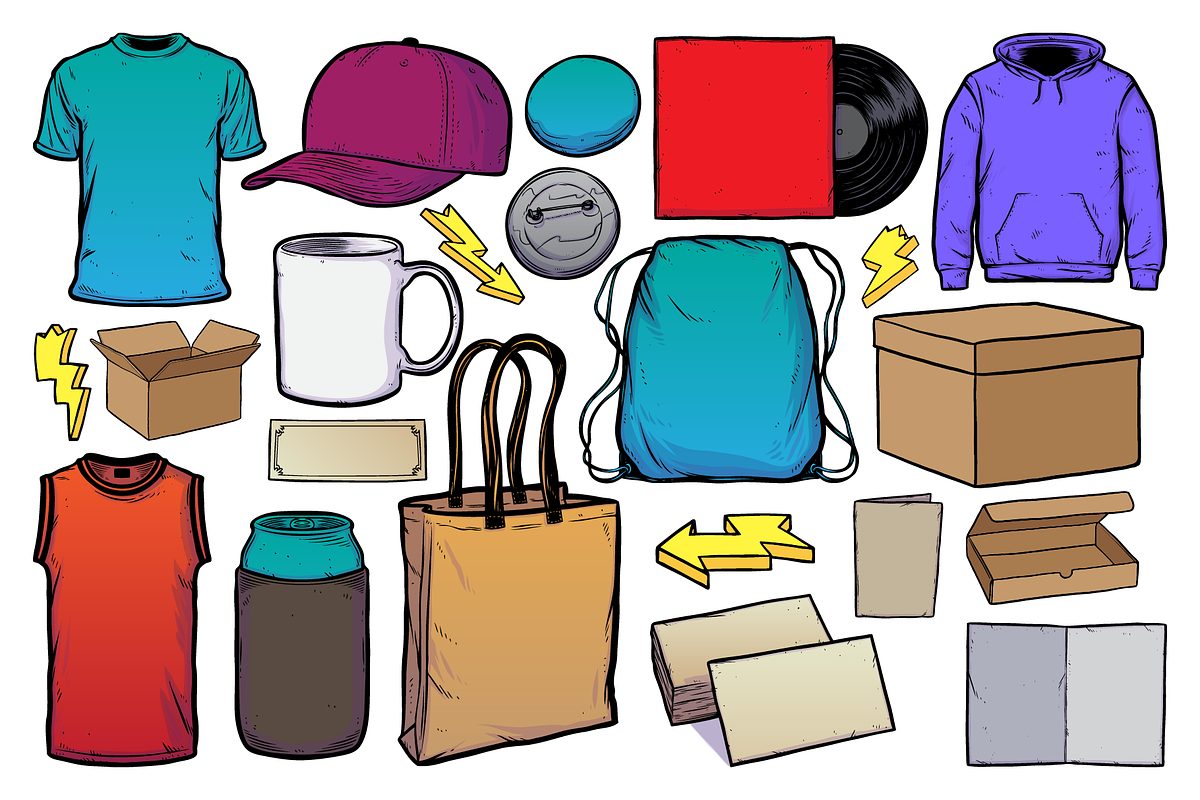Mock Merch Vector Pack, a Work Illustration by Vectory by BSC
