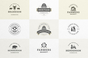 Farm Logos & Badges Vintage Style