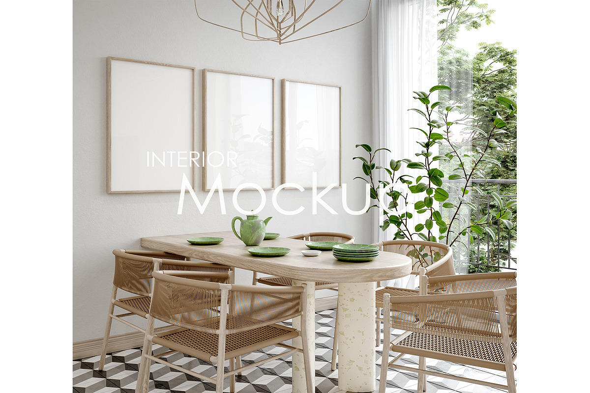 Frame mockup in home interior, a Print Template by Artjafara