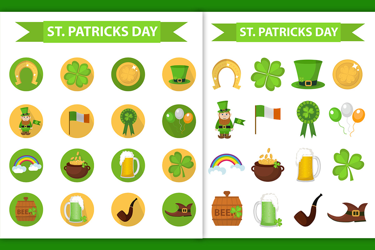 St. Patrick's day icons set, an Icon by Lucia Fox