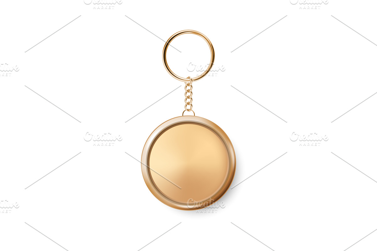 Vector Keychain with Ring and Chain., an Object Graphic by Gomolach (Photo 3 of 3)