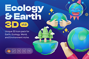 Earthy - Earth 3D Icon Set, an Environmental 3D Model by Illustraly Design (Thumbnail 1 of 8)