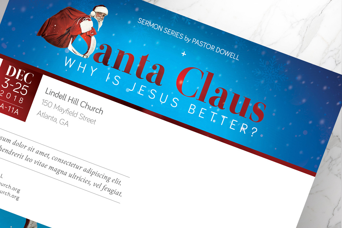 Santa Christmas Sermon Postcard PSD, an Invitation Template by Godserv Designs (Photo 9 of 11)