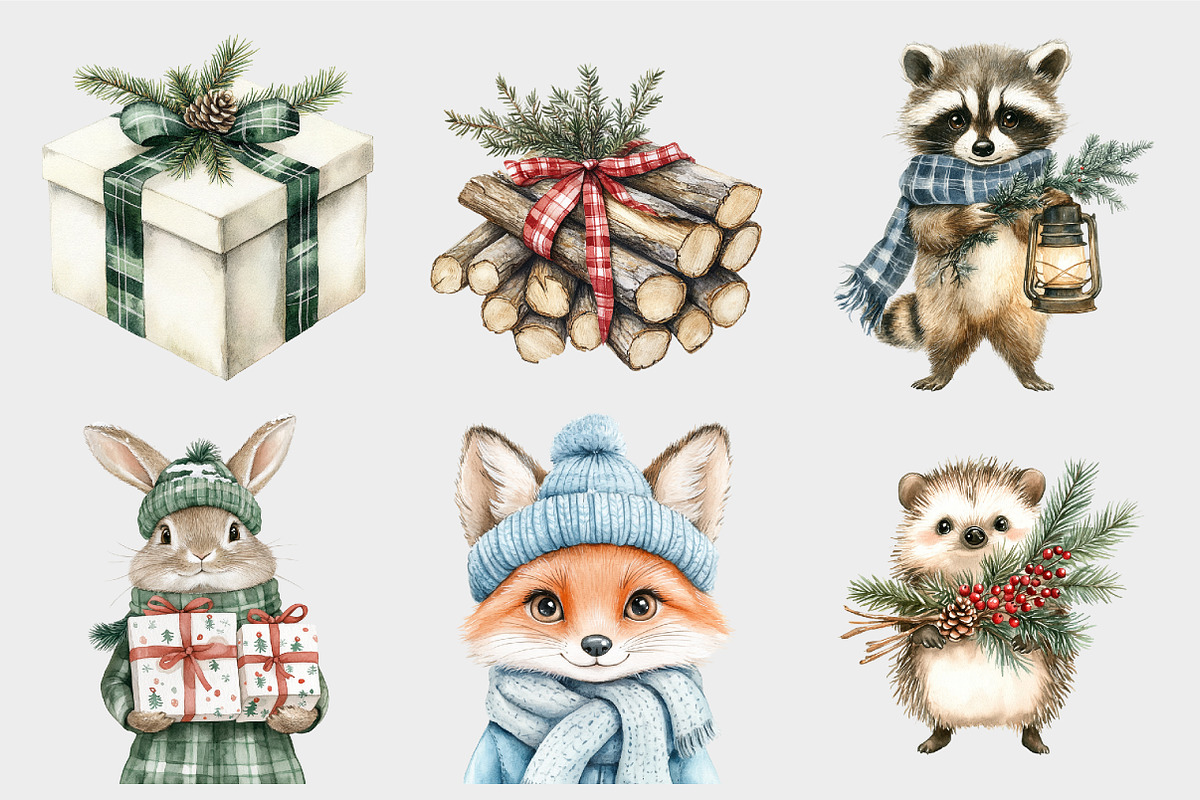 Festive Woodland Clipart, a Seasonal Illustration by Design Market (Photo 5 of 5)