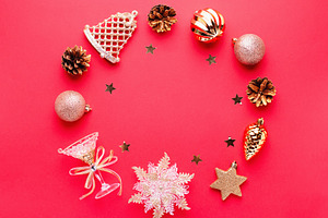 Christmas frame on red stock photo containing christmas and frame