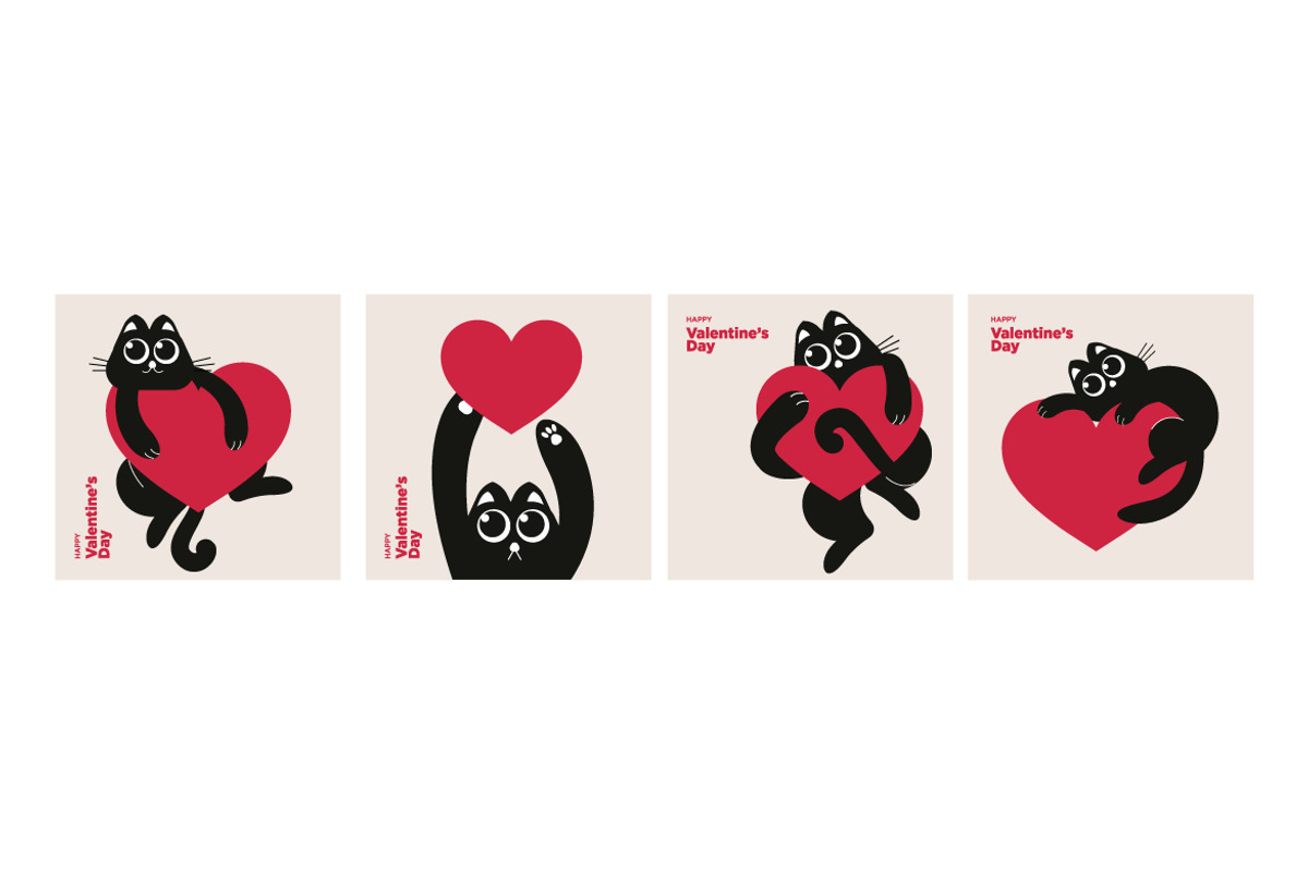 Cute Valentine’s Day Cards, a Seasonal Illustration by PureSolution (Photo 2 of 4)