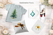 70s Retro Summer Watercolor Clipart, an Illustration by Artnoy (Thumbnail 5 of 8)