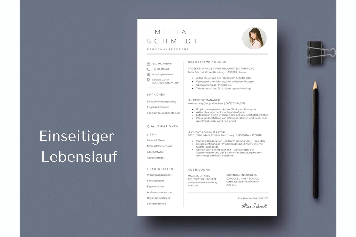 Bewerbungsvorlagen Word Lebenslauf, a Resume Template by Climbwithelevator (Photo 2 of 10)
