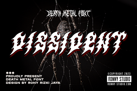 Dissident Death Metal Font, a Blackletter Font by Ronny Studio