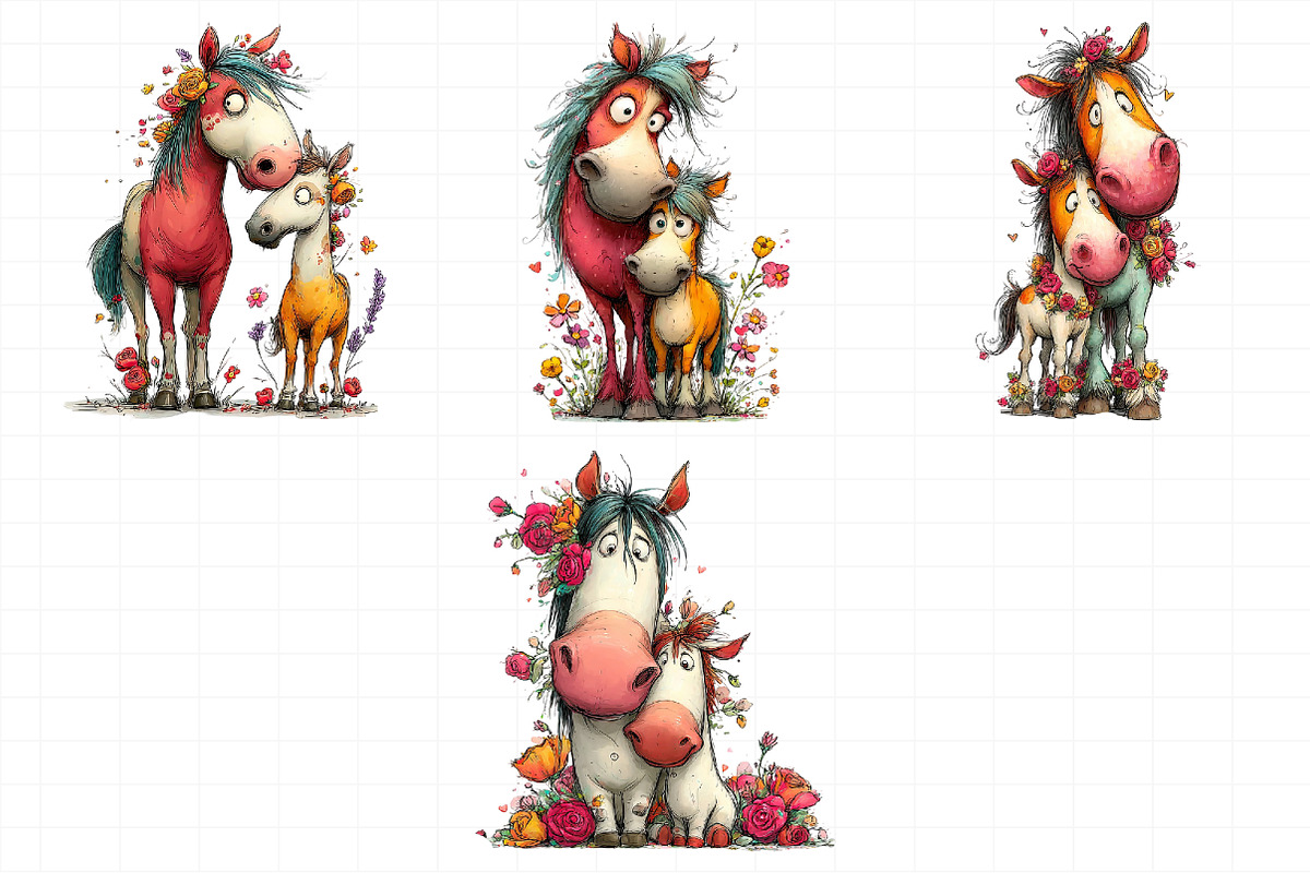 Whimsical Mother's Day Horse Clipart, an Illustration by Daily.Designs (Photo 7 of 7)
