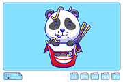 Panda Bear In A Ramen Noodle Cup, an Animal Illustration by Artstorystudio (Thumbnail 1 of 3)