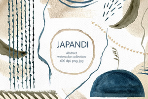 Japandi - Abstract Watercolor Set