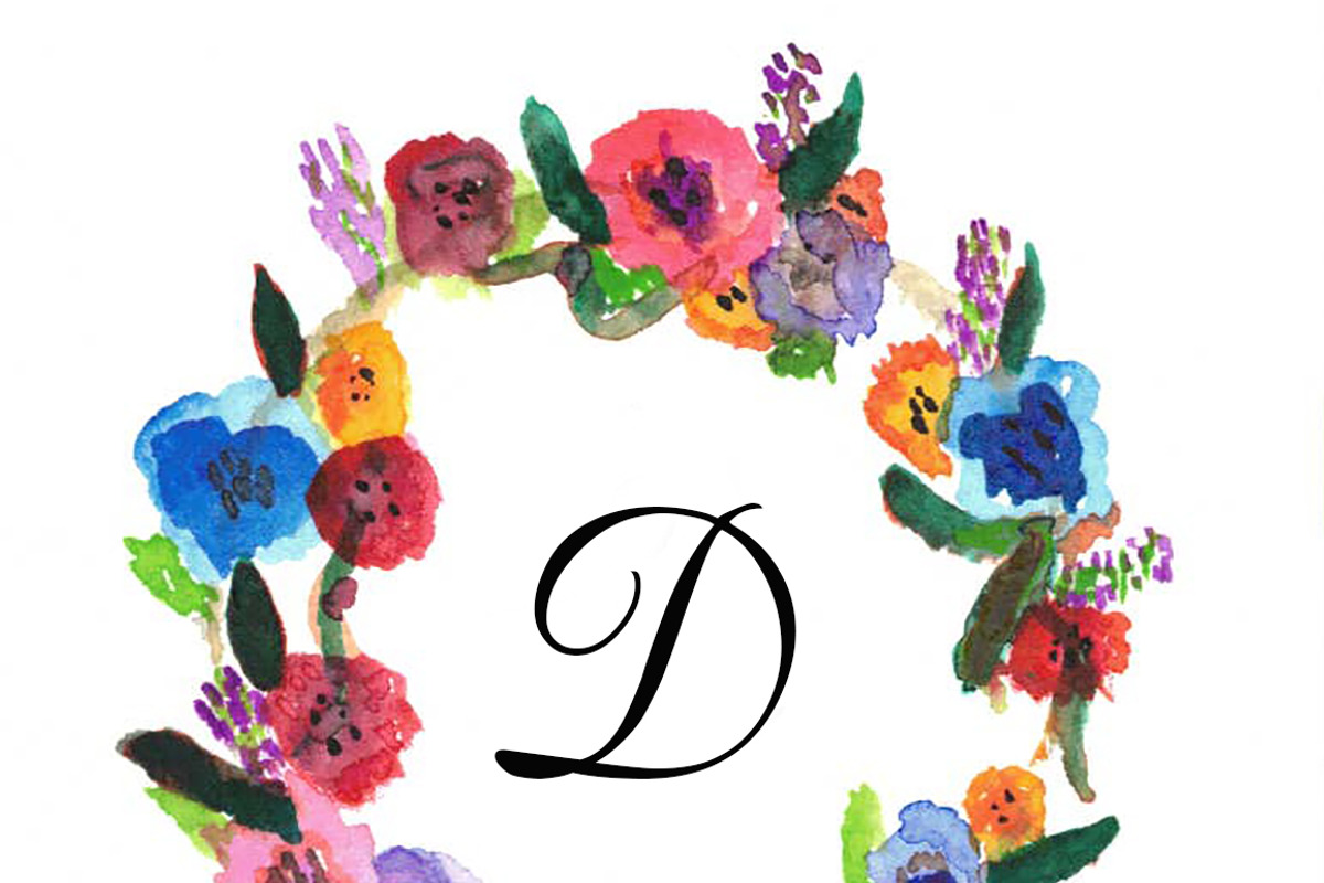 Floral Wreath Watercolor Printable, a Stationery Template by SaigeTJDesign (Photo 1 of 2)