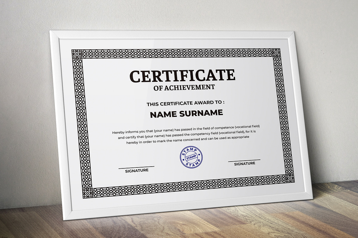 Certificate Template, a Templates & Theme by suhadidesign (Photo 4 of 5)
